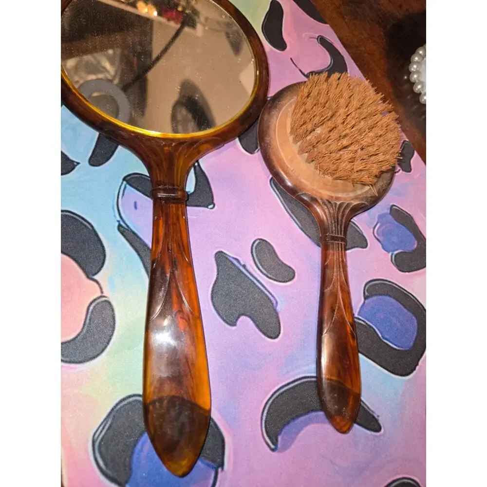 vintage lucite vanity set 1940s